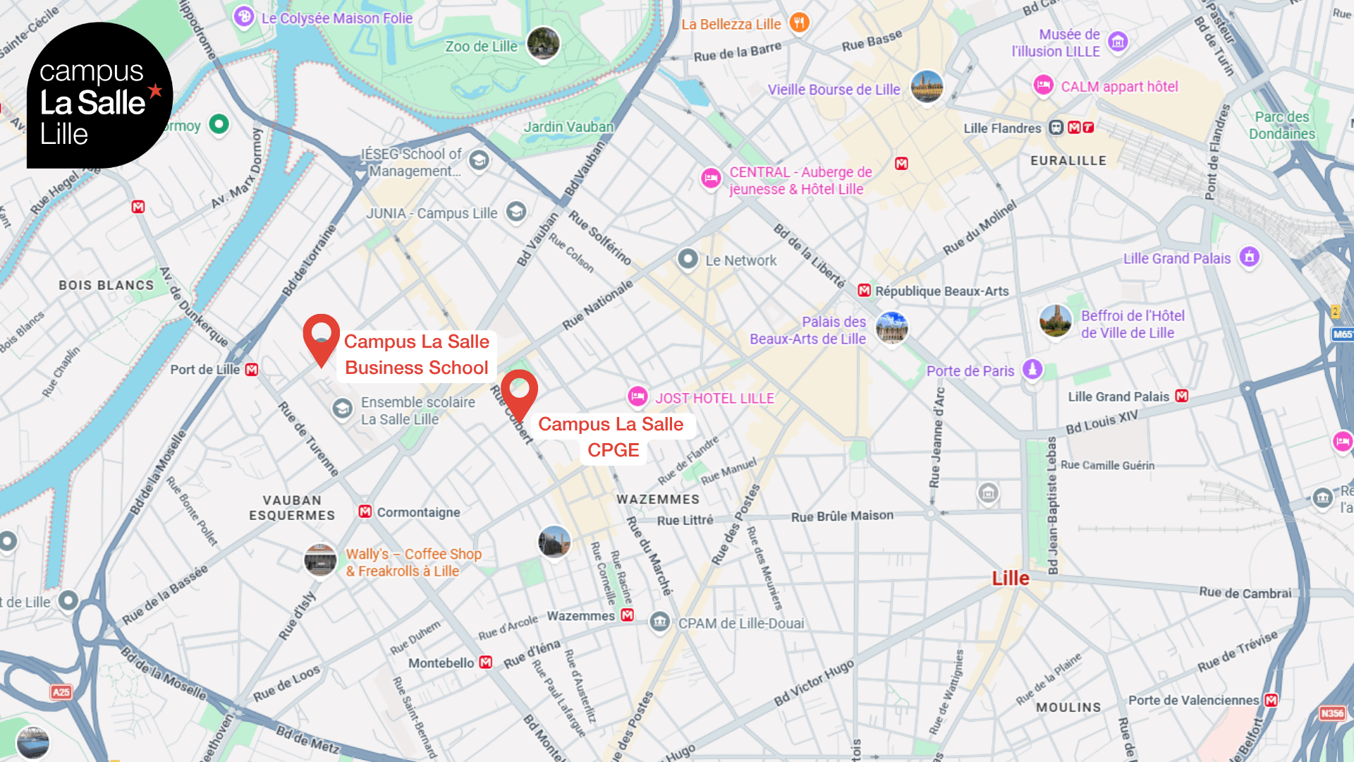 Plan des campus La Salle Lille Prépas Scientifique (1)